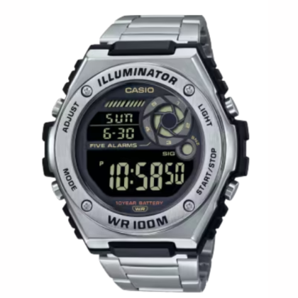 Casio General MWD-100HD-1BV Silver Stainless Steel Band Men Watch
